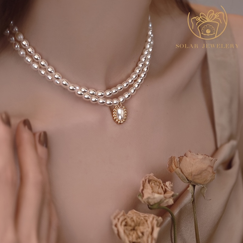 Women's Vintage Double-Layer Freshwater Pearls Necklace